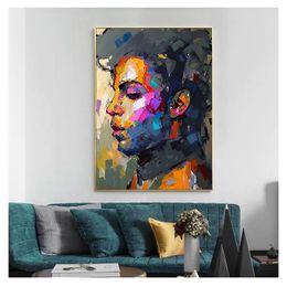 and Prints Wall Art Canvas Painting Prince Rogers Nelson Pictures for Living Room Home Decor Modern Abstract Portrait Posters Woo