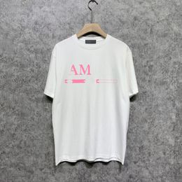 2023 Mens T-shirts Designer Men's Tees Summer Simplicity Pure White 7 Colour Pink Letter Short Sleeves Cotton Top Clothing