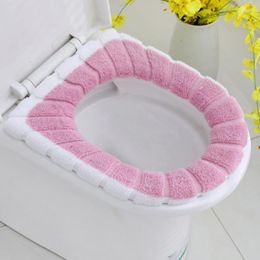 Toilet Seat Covers Patchwork Pattern Flannel Warm Winter Cover Mat Pumpkin Shaped Lid Pad Reusable Washable Accessory