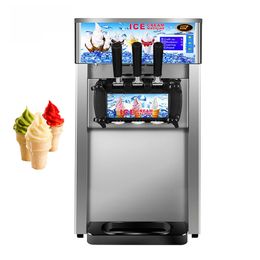 1200W 3 Flavours Soft Ice Cream Maker Machine Commercial Desktop Dessert Ice Cream Vending Machines