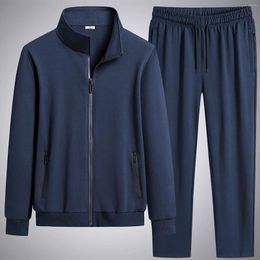 Men's Tracksuits Tuxedo Complete Set Mens Fashion Simple Slim Fit Solid Color Pocket Decoration Cardigan Long Sleeve Hooded