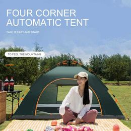 Tents and Shelters 34 Person Double Layer Rainproof Outdoor Camping Shelter Tent for Fishing Hunting Travel Adventure and Family Party Green Blue J230223