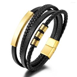 Strand Trendy Hand Woven Multi-layer Leather Bracelets Glamour Man Fashion Beaded Jewelry Hip Hop Punk Accessories Dropship