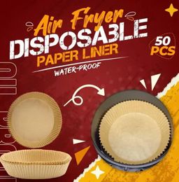 Air Fryer Paper 20cm x 4,5 cm 100 st oljeabsorberande foder bakning special grill ugn silikon kök engångsfat papper i0218