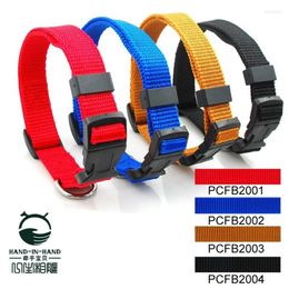 Dog Collars Pet Products Supplies Solid Nylon 2.0cm Classic Collar Insert Buckle 4 Pcs/lot