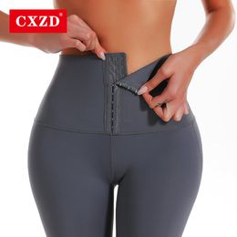 Women's Shapers CXZD Leggings Women Sauna Pants Fitness High Waist Leggings Waist Trainer Body Shaper Push Up Leggings Gym Yoga Leggings Shapers 230223