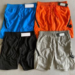 Один линз трек короткие мужчины спортивные штаны нейлоновые шорты плавания на молнии карманные дышащие быстрое сушка на открытых мужских шортах летняя уличная одежда