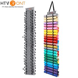 Bag Organizer 48Grid Vinyl Storage Holder Hanging Bag Rolls Vinyl Storage Rack Craft Vinyls Organizer Pocket Wall Mount Behind The Door Room 230223