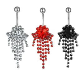 Navel Bell Button Rings D0338 Flower Belly Ring Mix Colours Drop Delivery Jewellery Body Dhgarden Dhyau