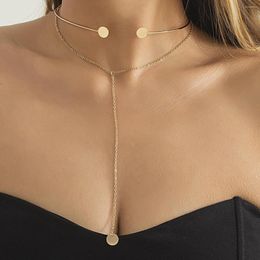 Pendant Necklaces Long Tassel Chain With Sequins Necklace For Women Trendy Choker Torques Sets 2023 Fashion Jewellery Collar Girls