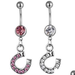 Navel Bell Button Rings D0417 Horseshoe Belly Ring Mix Colours Drop Delivery Jewellery Body Dhgarden Dhqet