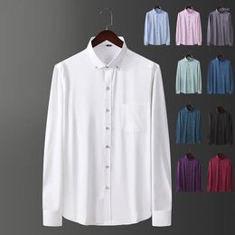 Men's Dress Shirts 2023 Men's Stretch Breathable Long Sleeves Shirt Fashion Business Casual