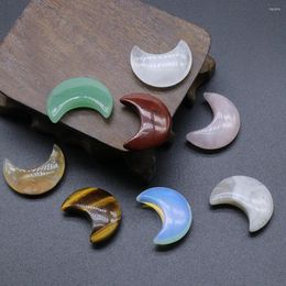 Charms Natural Stone Furnishing Articles Rose Quartz Agate Opal Moon Shape Crystals And Stones Healing Home Decoration Christmas Gift