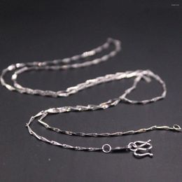 Chains PT950 Pure Solid Platinum 950 Necklace Thin Melon Shaped Chain For Women's Link 43cmL Gift /3.4g