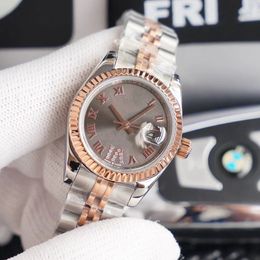 High-quality fashion rose gold Ladies dress watch 28mm mechanical automatic women's watches Stainless steel strap bracelet Wristwatch box bags ring gift