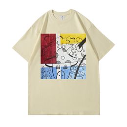 Women's Knits Tees Y2K T shirt Men Oversized Cotton Unisex Graffit Printing Harajuku Clothes Long Sleeve Spring Sweats Summer Crop Tops 230223
