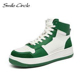 Dress Shoes Smile Circle Sneakers Women Flat Platform Shoes Fashion Breathable Thick bottom Running Casual High Top Shoes Ladies 230223