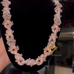 HotsaleFashion Luxury Custom Necklace Silver 925 Iced Out VVS Moissanite Hip Hop Jewellery Diamond Cuban Link Chain