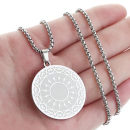 Pendant Necklaces CHENGXUN Mandala Charm Necklace Men Women Stainless Steel Gold Plated Chain Spiritual Talisman Jewelry