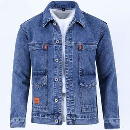 Designer new jacket hoodie men's spring and autumn denim coat trend handsome slim casual lapel all-match denim jacket Size XL 2XL 3XL 4XL 5XL