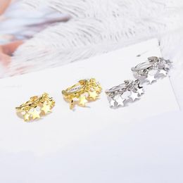 Dangle Earrings Korean Wild Stars Buckle Simple Silver Color Temperament Personality Fashion Female SEA361