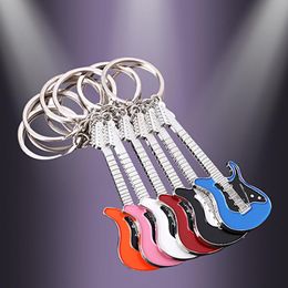 Creative Fashion Music Gift Keychain Metal Shiny Guitar Keychain Gift Fashion Pendant Unisex Fashion Accessories