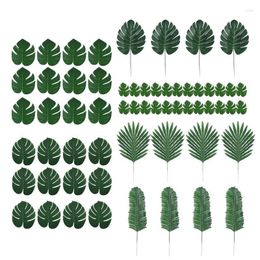 Decorative Flowers Palm Leaves Party Decorations Green And Golden Tropical With Stems Jungle Safari For Hawaiian Luau Beach