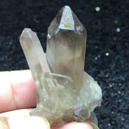 Decorative Figurines 1PCNatural Crystal Tea Topaz Rough Smoky Obelisk Aura Healing Round Vein Home Decoration