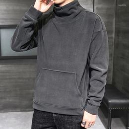 Men's T Shirts Half Turtleneck Long Sleeve O Neck Men Shirt Fall Winter Keep Warm Korean Fashion High Street 2xl Oversized Clothing