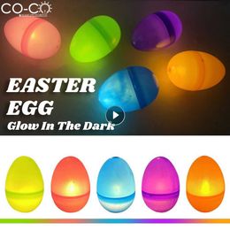 Party Decoration Easter Eggs LED Glow In The Dark For Night Hunt Wedding Birthday Supplies Holiday DIY s Y2302