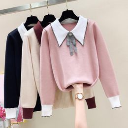 Women's Polos 2023 Sweater Clothing Autumn And Winter Knitted Bottoming Shirt Spring Coat Col Claudine