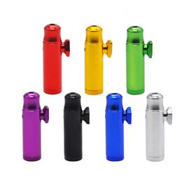 Aluminium Round Bullet Sniffer Snorter Dispenser Powder Boxes 54MM Metal Mouth Tips Snuff Kit Box Nasal Leak-Proof Storage Bottle Rocket Bullet