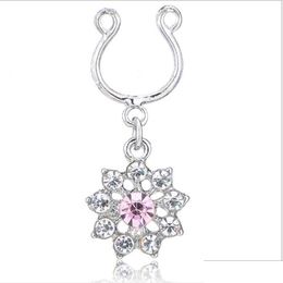 Navel Bell Button Rings D0589 Clear Stone Nipple Ring Drop Delivery Jewelry Body Dhgarden Dhtdo