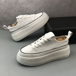Party Dress British Designer Wedding Shoes Fashion White Vulcanised Sports Casual Sneakers Round Toe Thick Bottom Busine