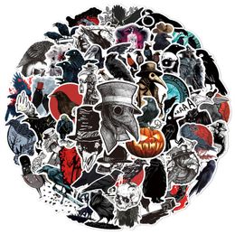 50Pcs Horror Black Crow Stickers Crow Beak Mask Doctor Schnabel Graffiti Kids Toy Skateboard car Motorcycle Bicycle Sticker Decals Wholesale