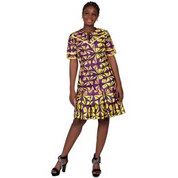 Vestidos africanos de bazin riche para mulheres bazin riche f￪meas ankara roupas de manga curta vestido de vestido cera africain wy9880