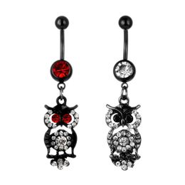 Navel Bell Button Rings D0780 Owl Belly Ring Mix Colors Drop Delivery Jewelry Body Dhgarden Dha0X