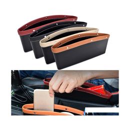 Car Organizer 1Pc Pu Leather Storage Seat Slit Gap Pocket Cup Holder Box Mtifunctional Interior Accessories Drop Delivery Mobiles Mo Dh7Bo