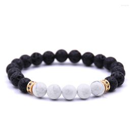 Strand Charm Beads Bracelet For Men Fashion Black White Bead Yin Yang His & Her Distance Enery Yoga Bracelets Women Jewelry