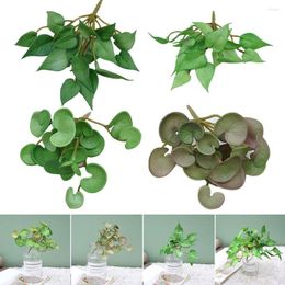 Decorative Flowers Gift Party Supplies Home Decoration Office Artificial Grass Lifelike Plants Leaves Greenery Foliage Lucky Leafs