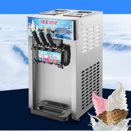 Commercial Soft Ice Cream Makers Machine LCD Display Desktop Stainless Steel Ice Cream Flavours 1200W