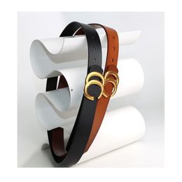 Popular mens designer belt soft leather belts wide about 3cm travel simple causal ceintura retro classic letter gold plated multistyle solid Colour womens belt