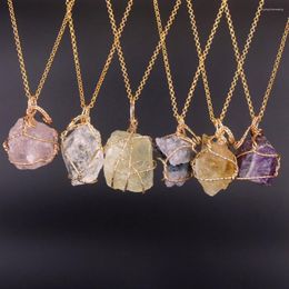 Chains 12pcs Druzy Reiki Real Crystal Quartz Women Necklace Natural Stone Pendulum Amethysts Pendant Jewellery Necklaces