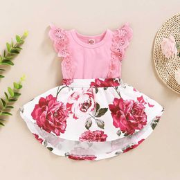 Girl's Dresses Baby Clothes Newborn Baby Girl Romper Infants Girl Sleeveless Floral Summer Princess Dress Baby Girl Bodysuit Fashion Outfit Z0223