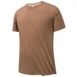 Men's T Shirts 2023 Heavy Nest Cotton Plain Loose Clothes Short-Sleeved