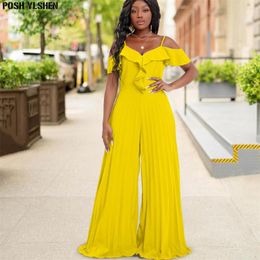 Ethnic Clothing 2023 Africa African Dresses For Women Party Dashiki Fashion Ruffles Pleated Slip Jumpsuit Clothes Sexy Overalls