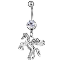 Navel Bell Button Rings D0184 Horse Body Piercing Jewellery Belly Drop Delivery Dhgarden Dh2Hw