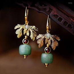 Dangle Earrings Vintage Blue Cloisonne Retro Flower Fashion Drop For Women Ethnic Jewelry