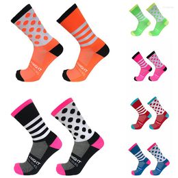 Sports Socks Stripes Dots Cycling Multicolor Selection Men Women Bicycles Racing Car Running Comfortable Breathable