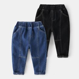 Jeans Kids Fashion Jeans Trousers Pants Boys Solid Denim Pants Baby Boys Jeans Spring Autumn Jeans Long Pants Clothing 230223